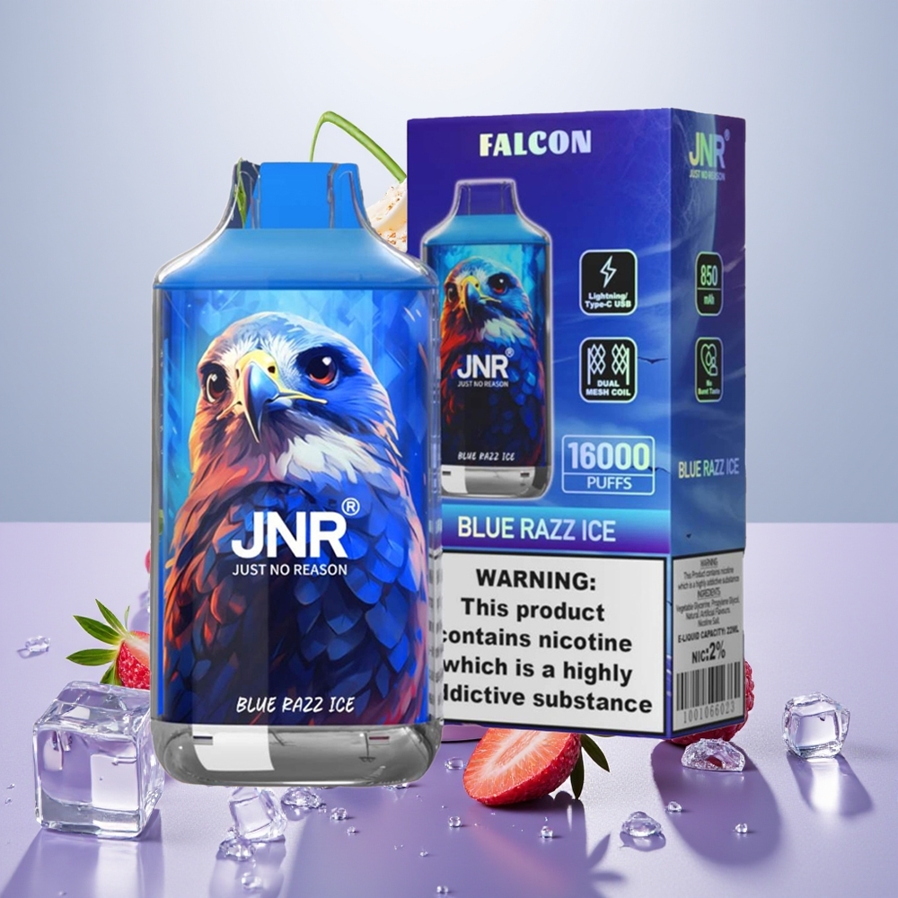 Wholesale Turkey JNR Falcon 16000 Puffs 22ml Mavi Ahududu Buz Tek Kullanımlık Vape