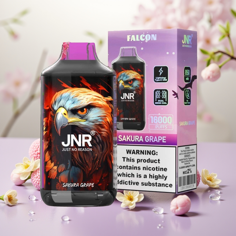 Wholesale Turkey JNR Falcon 16000 Puffs 850 mAh Sakura Üzüm Tek Kullanımlık Vape