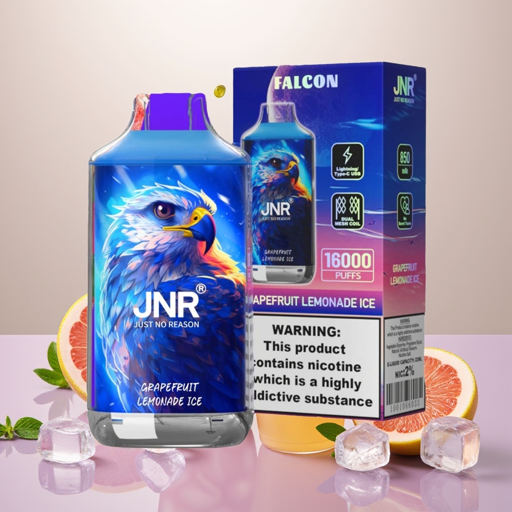 Wholesale Turkey JNR Falcon 16000 Puffs Dual Mesh Coil Greyfurt Limonata Buz