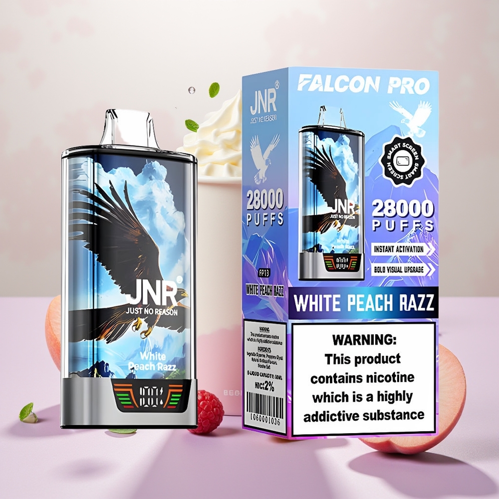 Wholesale Turkey JNR Falcon Pro 28000 Puffs 30ml Beyaz Şeftali Razz