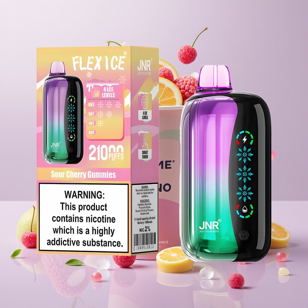 Wholesale Turkey JNR Flex Ice 21000 Puff Adjustable Airflow Ekşi Kiraz Jelibonlar