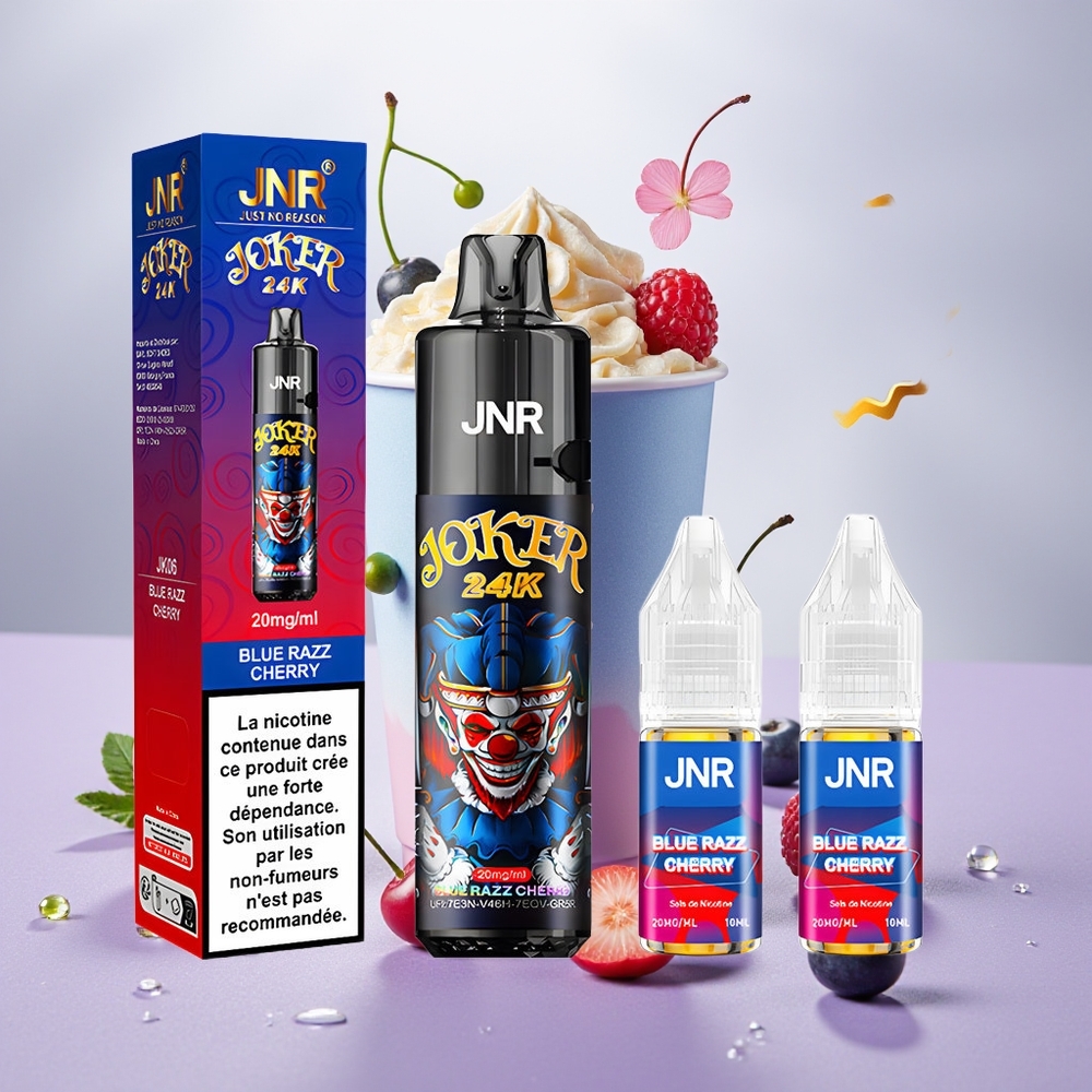 Wholesale Turkey JNR Joker 24000 Puffs 2% Nikotin Type-C Şarj Mavi Ahududu Vişne