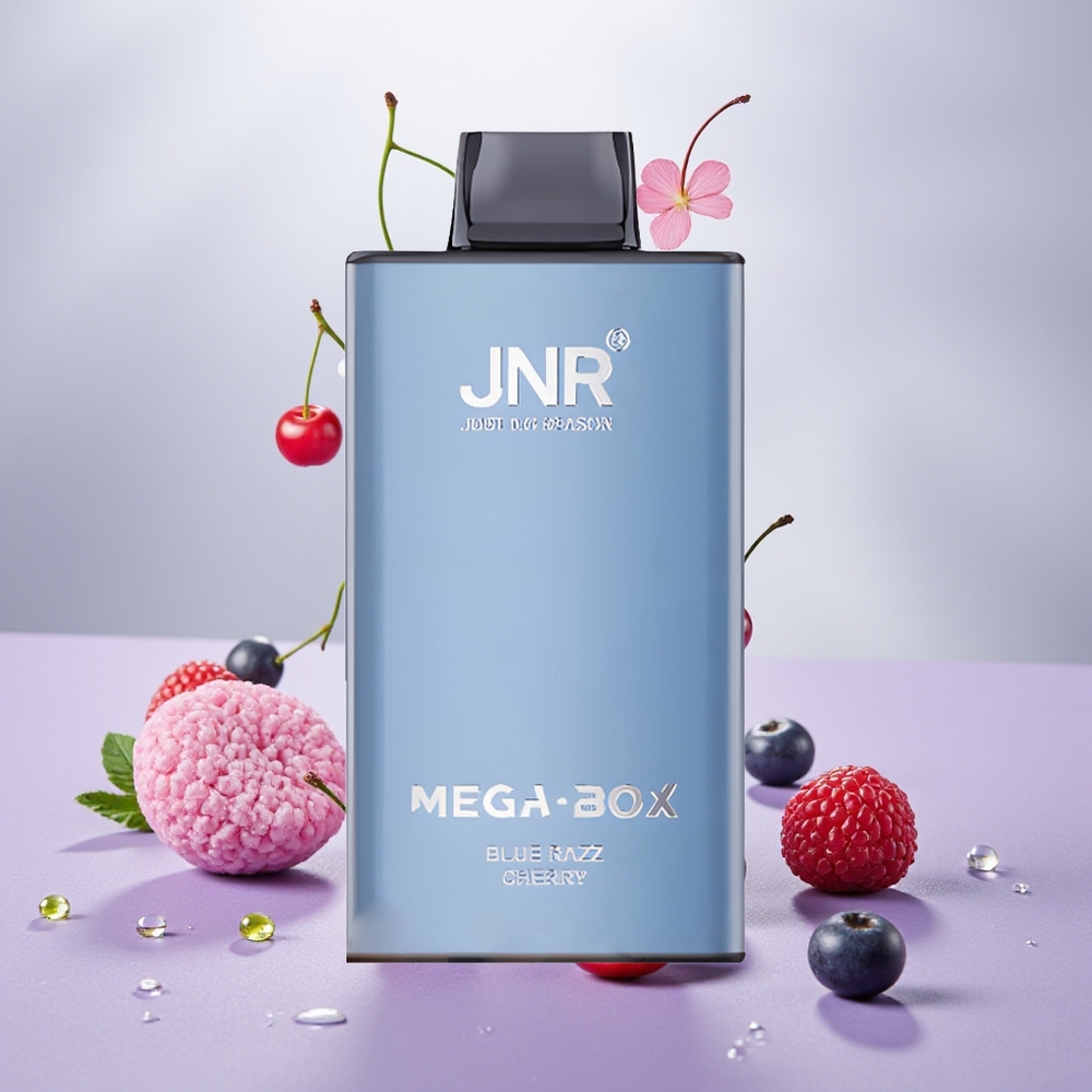 Wholesale Turkey JNR Mega Box 25000 Puffs 30ml Mavi Ahududu Kiraz