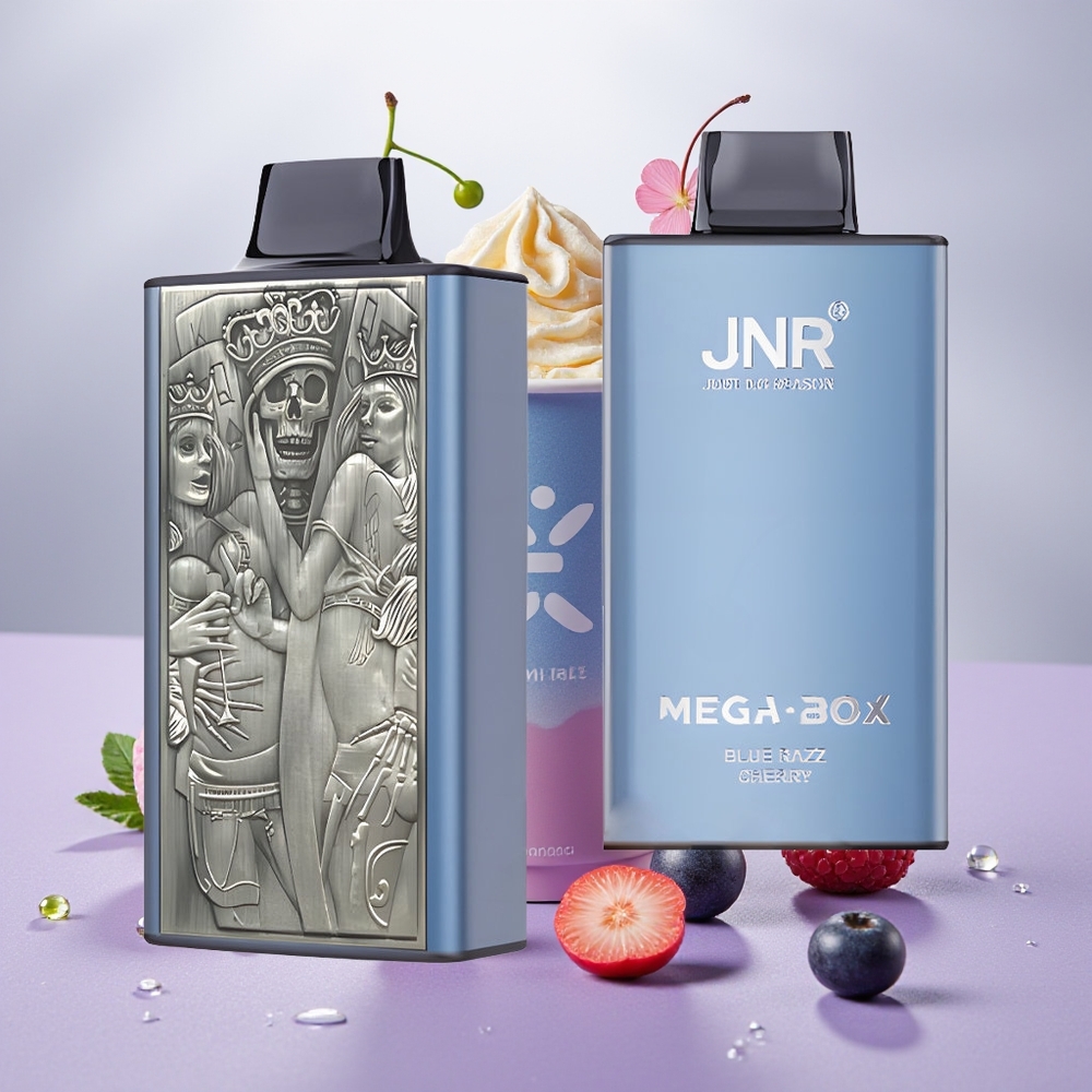 Wholesale Turkey JNR Mega Box 25000 Puffs 30ml Mavi Ahududu Kiraz