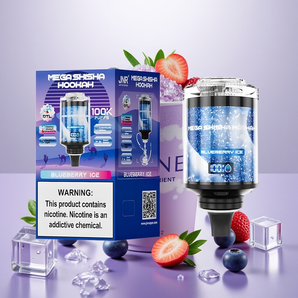 Wholesale Turkey JNR Mega Shisha Hookah 100K 2200mAh Akıllı Ekran Yaban Mersini Buzu