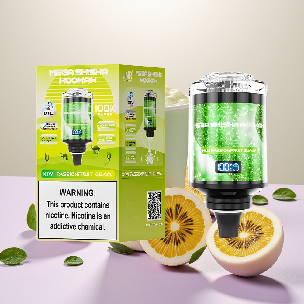 Wholesale Turkey JNR Mega Shisha Hookah 100K 2200mAh Interactive Smart Screen Kivi Çarkıfeleği Guava