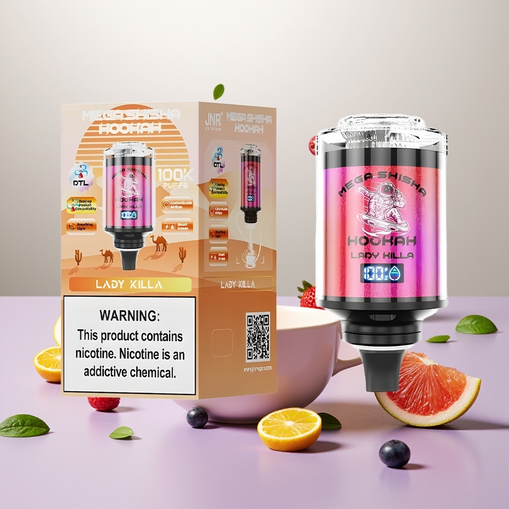 Wholesale Turkey JNR Mega Shisha Hookah 100K 2200mAh Lady Killa