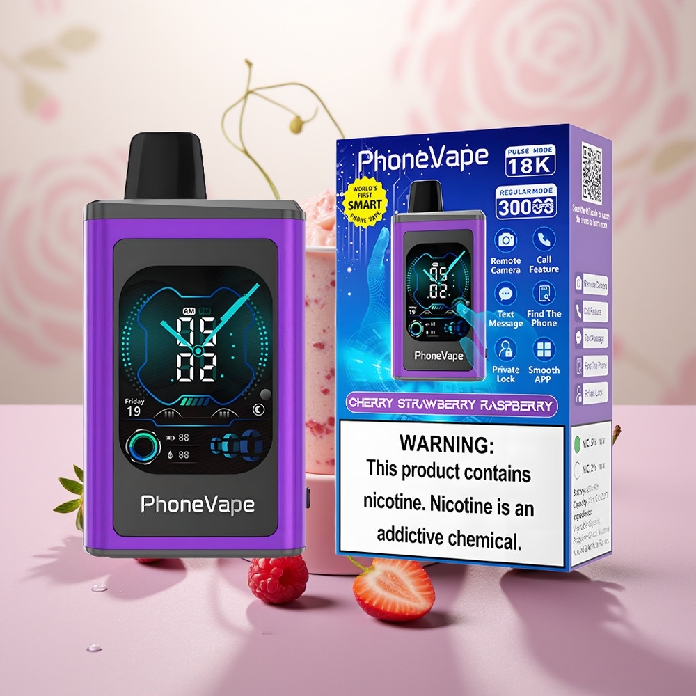 Wholesale Turkey JNR PhoneVape 30000 puf Turbo Modlu Tam Ekran Kiraz Çilek Ahududu