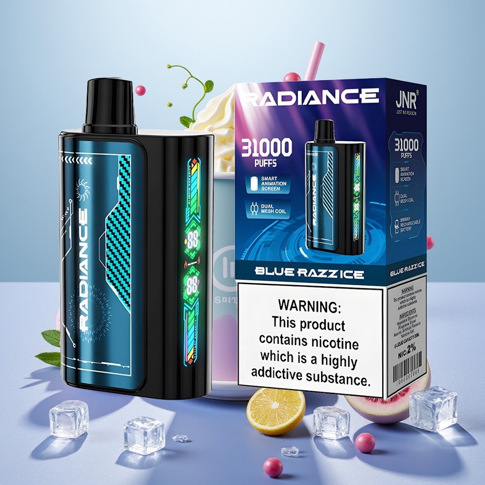 Wholesale Turkey JNR Radiance 31000 Puffs 28ml Mavi Ahududu Buz