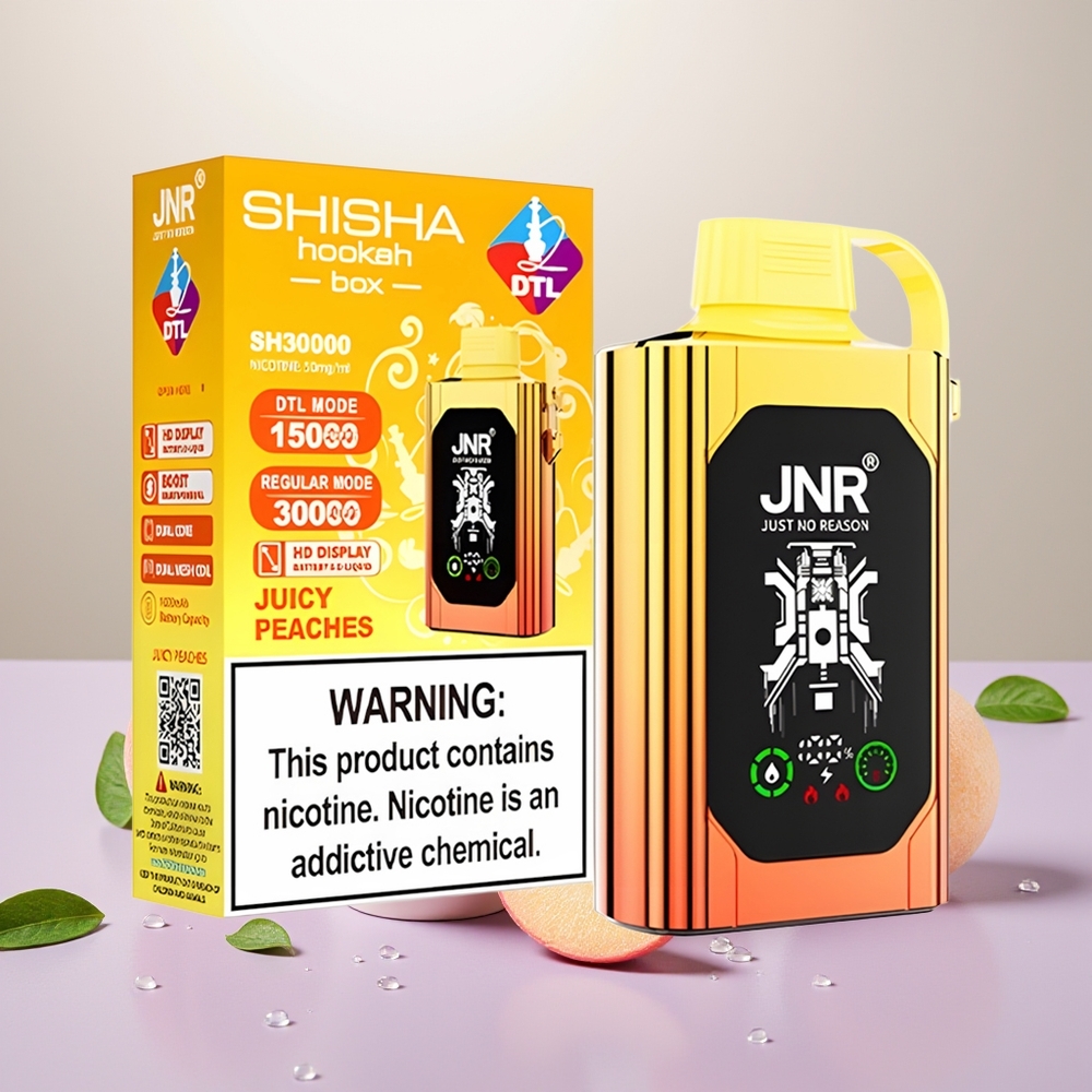 Wholesale Turkey JNR Shisha Hookah Box 20500 Puffs 25ml Juici Şeftali
