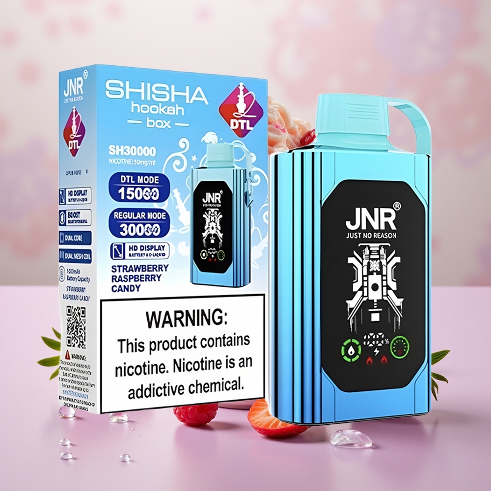 Wholesale Turkey JNR Shisha Hookah Box 20500 Puffs Dual Mesh Coil Çilek Ahududu Şeker