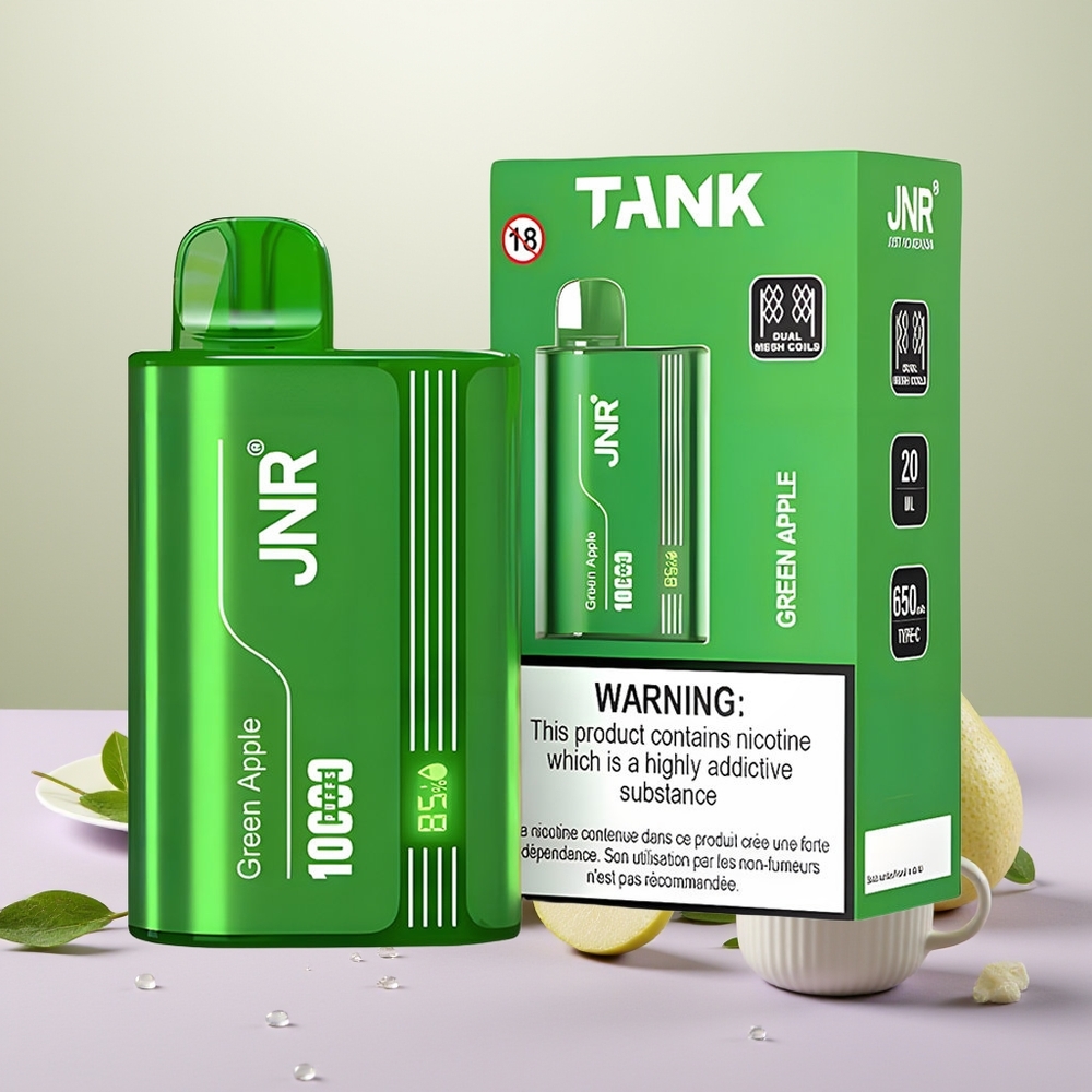 Wholesale Turkey JNR Tank 10000 Puffs Digital Display Dual Mesh Coil Yeşil Elma Şeftali Armut