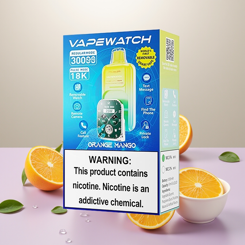 Wholesale Turkey JNR VapeWatch 30000 Puff 1000mAh Type-C Portakal Mango