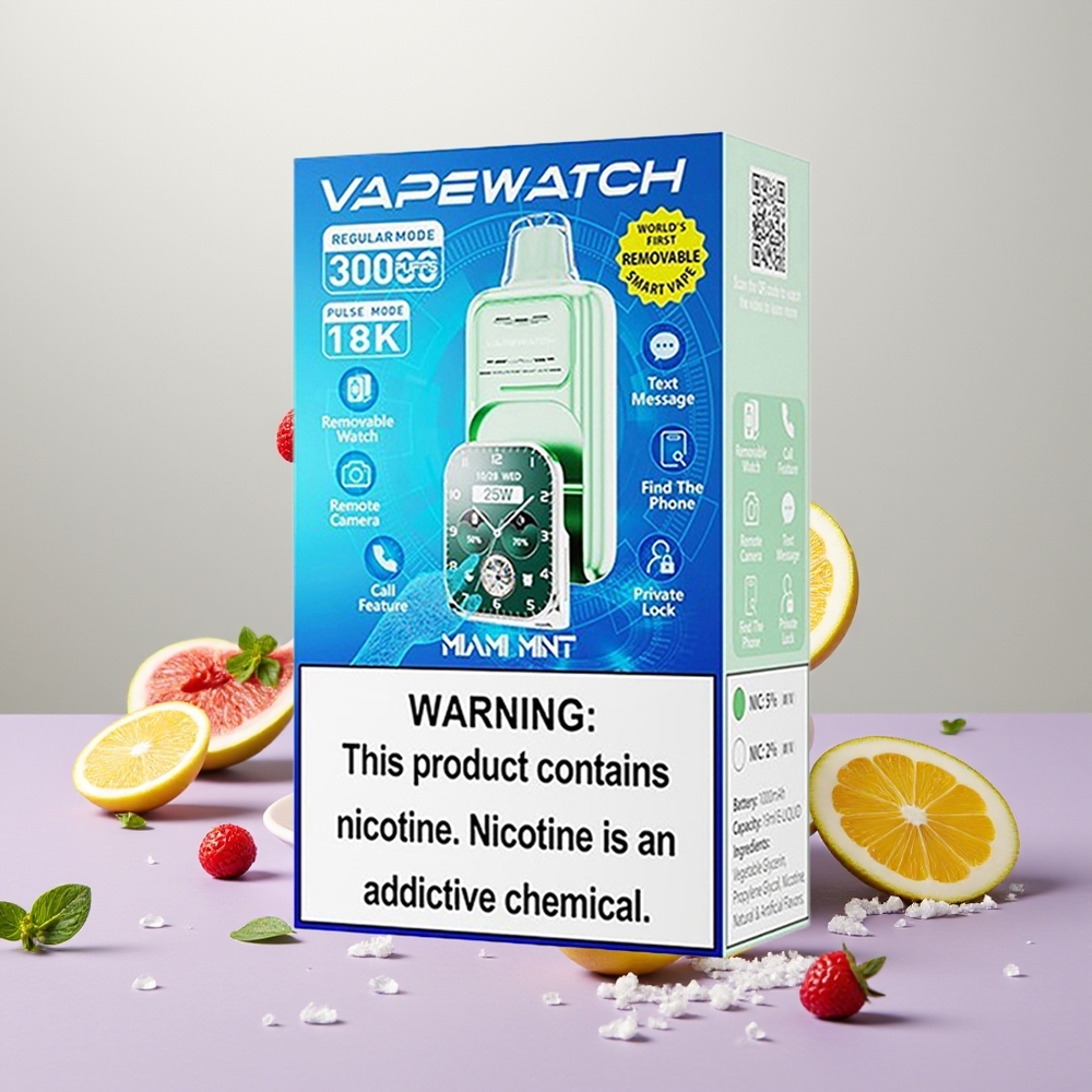 Wholesale Turkey JNR VapeWatch 30000 Puffs 1000mAh Dual Mesh Coil Miami Nane