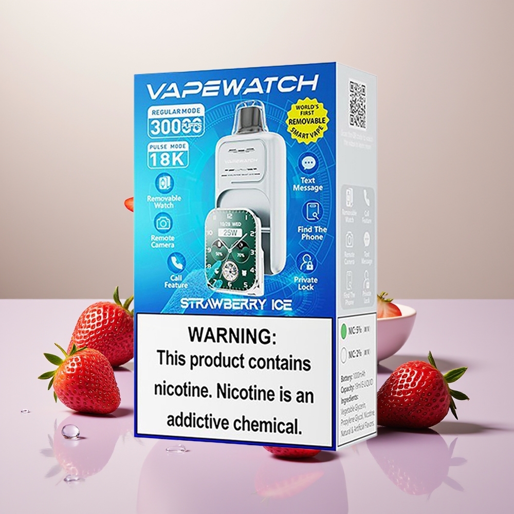 Wholesale Turkey JNR VapeWatch 30000 Puffs 1000mAh Dual Mesh Coil Çilek Buz