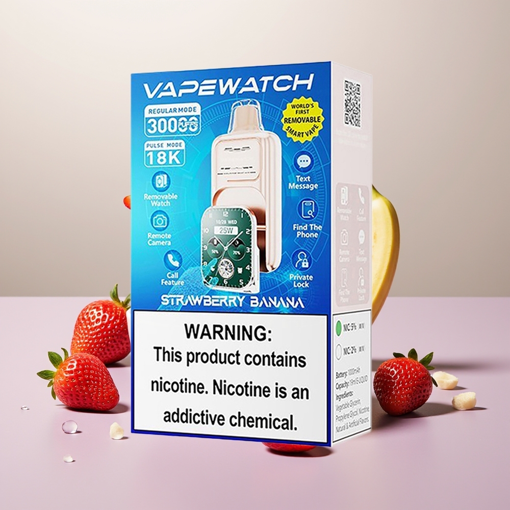 Wholesale Turkey JNR VapeWatch 30000 Puffs 1000mAh Dual Mesh Coil Çilek Muz