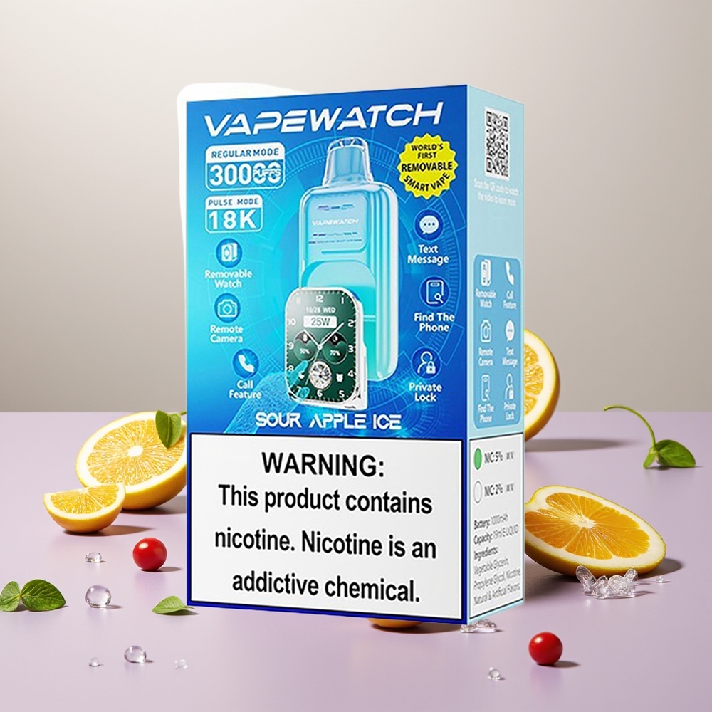 Wholesale Turkey JNR VapeWatch 30000 Puffs 1000mAh Type-C Ekşi Elma Buz