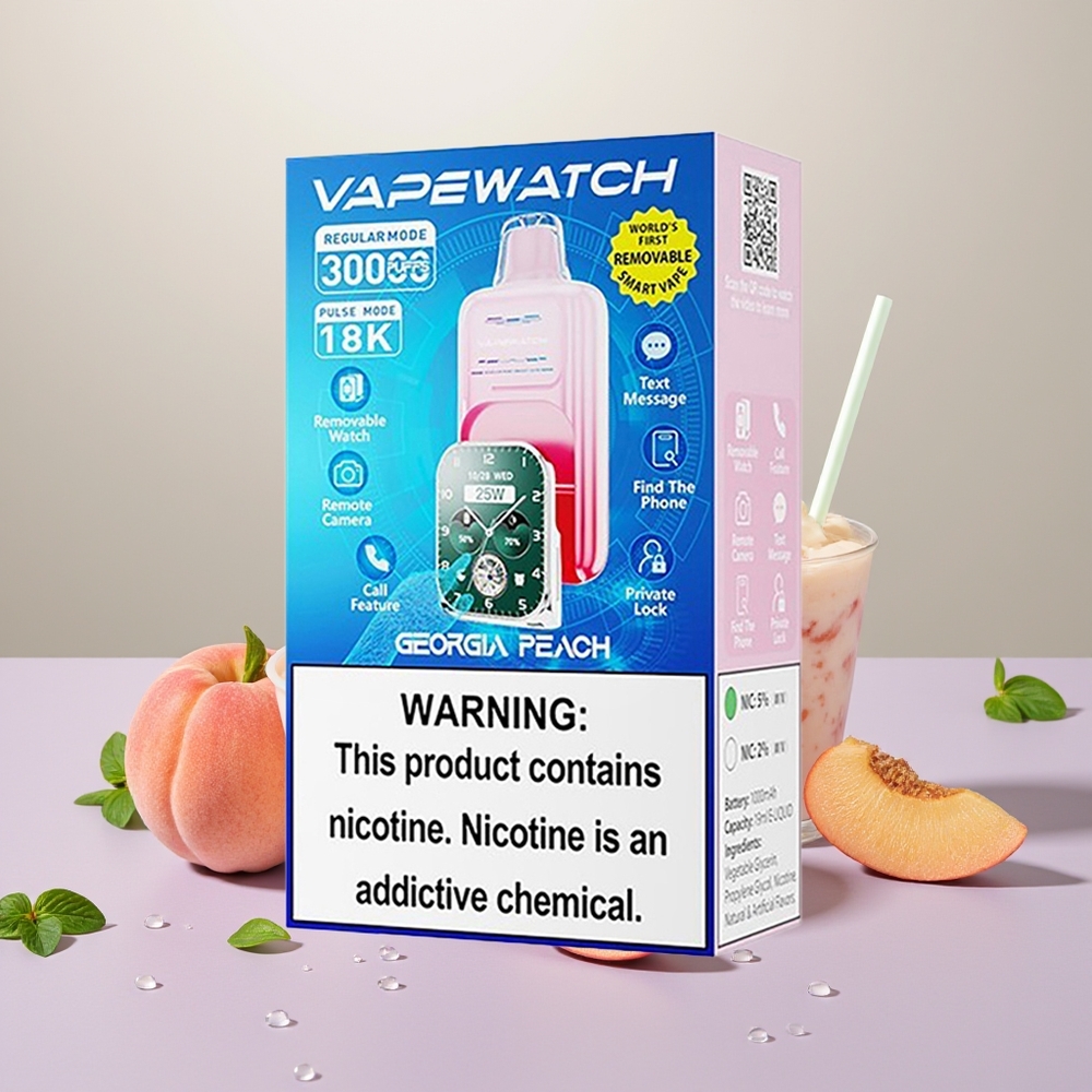 Wholesale Turkey JNR VapeWatch 30000 Puffs 1000mAh Type-C Quick Charge Şeftali Aromalı