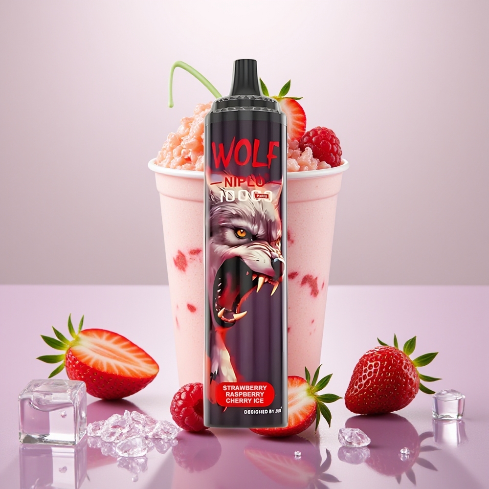 Wholesale Turkey JNR Wolf Niplo 10000 Puffs 20ml Çilek Ahududu Kiraz Buz