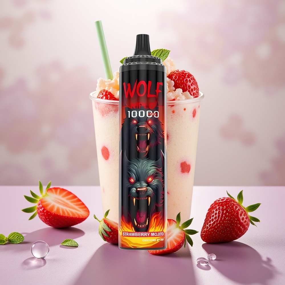 Wholesale Turkey JNR Wolf Niplo 10000 Puffs 20ml Çilekli Mojito