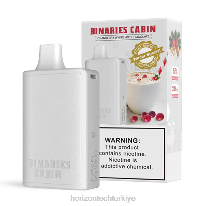 HorizonTech Binaries Cabin tek kullanımlık 20ml kızılcık beyaz sıcak çikolata L26T80 Horizon Tech Company