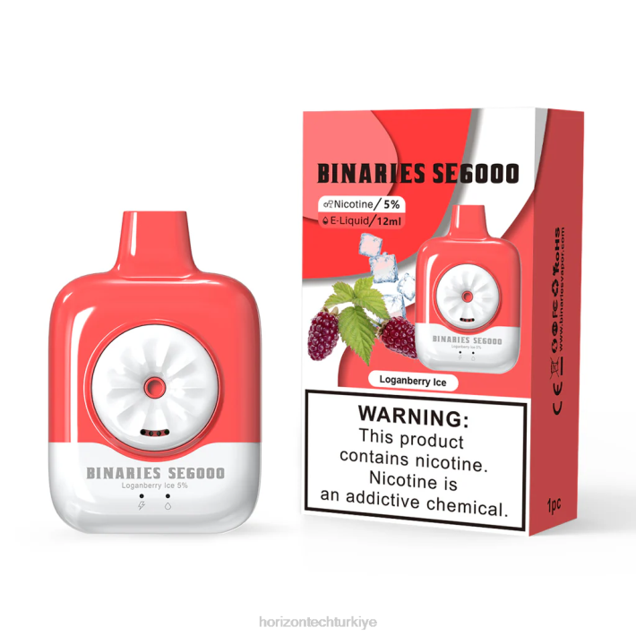 HorizonTech Binaries Cabin tek kullanımlık se 12ml Loganberry buz L26T155 Horizon Tech Coils