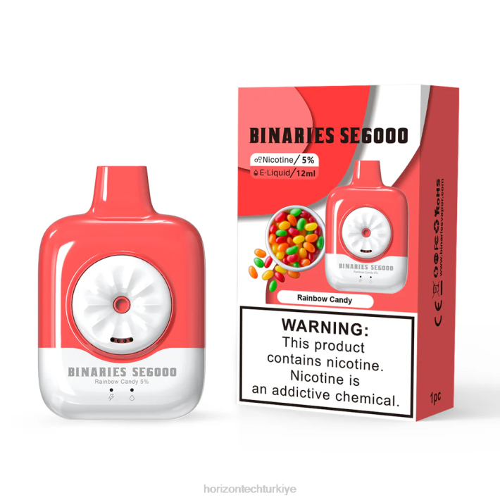 HorizonTech Binaries Cabin tek kullanımlık se 12ml gökkuşağı şekeri L26T133 Horizontech Vape Türkiye