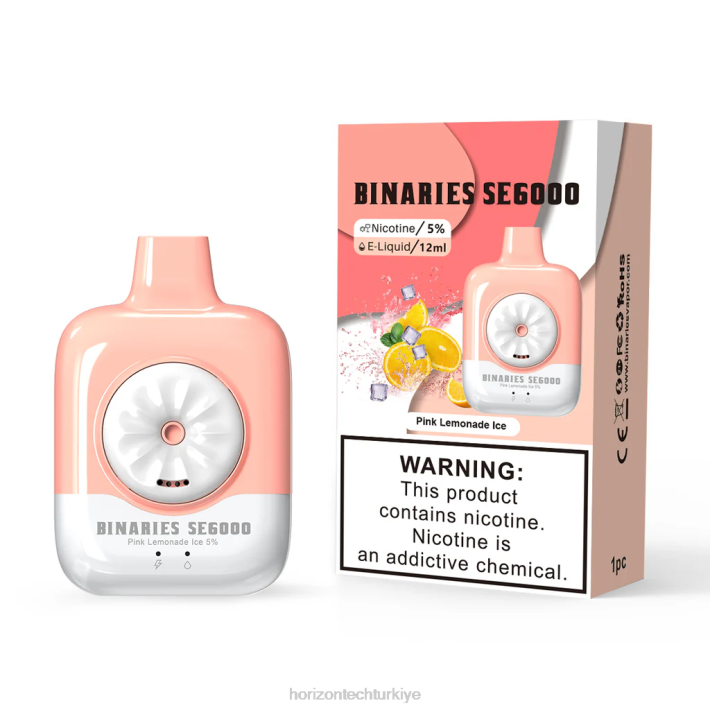 HorizonTech Binaries Cabin tek kullanımlık se 12ml pembe limonata buz L26T130 Horizon Tech Company