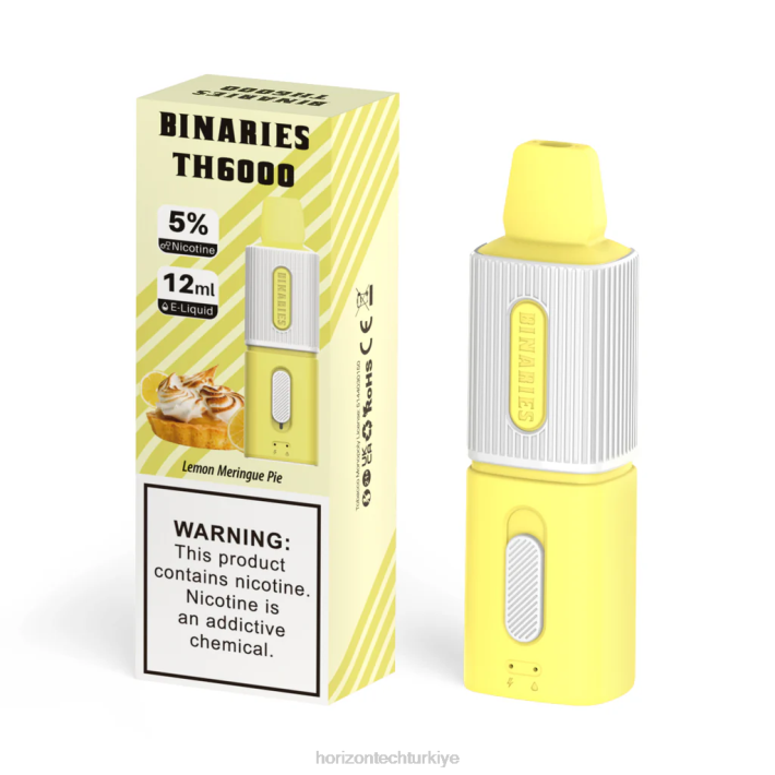 HorizonTech Binaries Cabin th6000 tek kullanımlık 12ml Limonlu merenk turta L26T101 Horizontech Türkiye