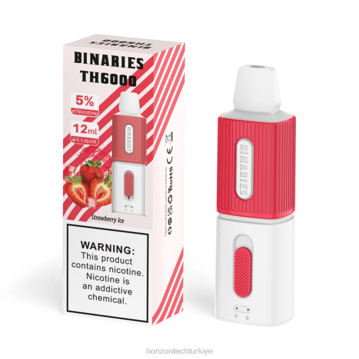 HorizonTech Binaries Cabin th6000 tek kullanımlık 12ml çilekli buz L26T4 Horizon Tech Vape Coils