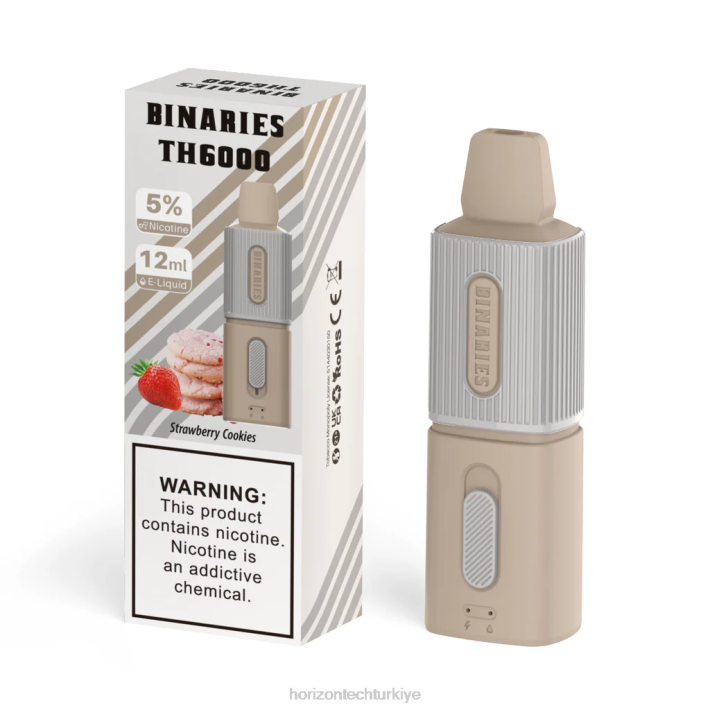 HorizonTech Binaries Cabin th6000 tek kullanımlık 12ml çilekli kurabiye L26T116 Horizon Tech Vape Tank