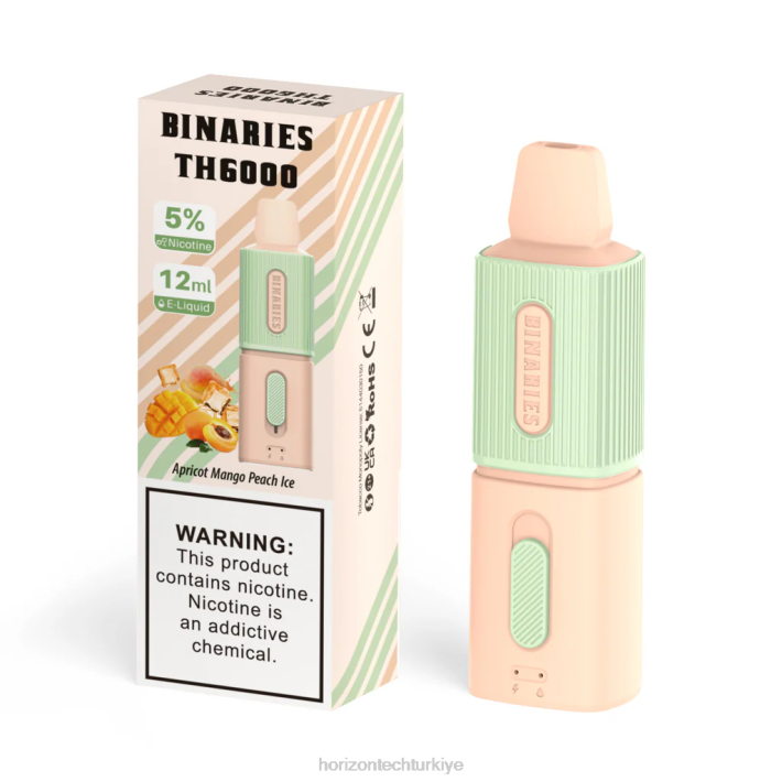 HorizonTech Binaries Cabin th6000 tek kullanımlık 12ml kayısı mango şeftalili buz L26T104 Horizon Tech Vape Coils